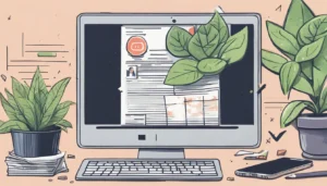 Computador com análises do Instagram, celular com notificações de seguidores e notas de dinheiro em uma mesa.